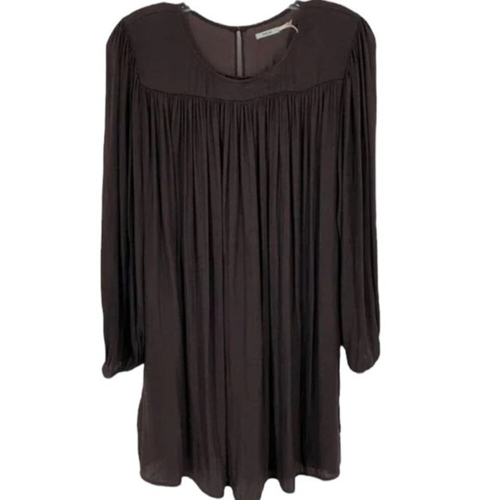 Kimchi Blue Blouse Women’s Size M Espresso Brown Gathered Draped Long Sleeve